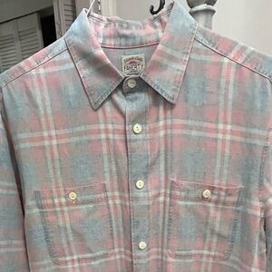 Faherty Pink and Blue Plaid Shirt